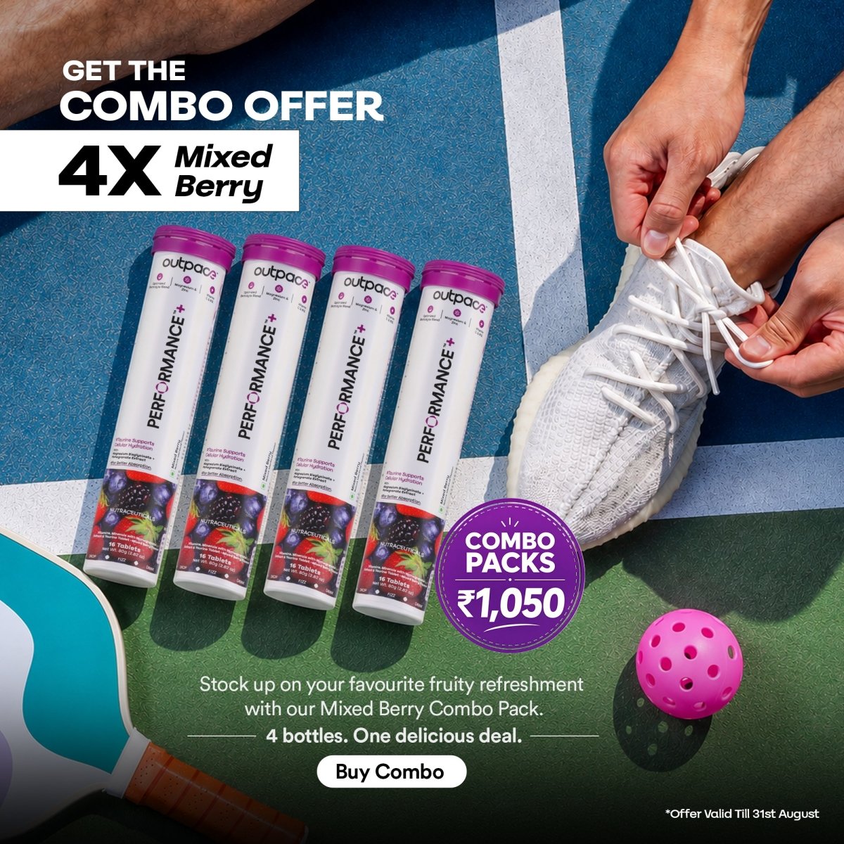 Performance+ Combo Pack — 4x Mixed Berry (4 Tubes) - Outpace