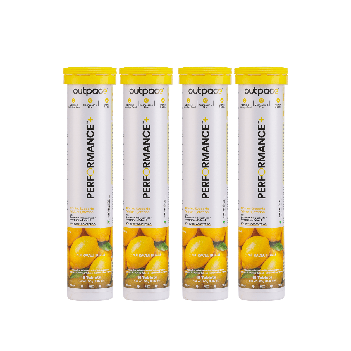 Performance+ Combo Pack — 4x Lemon Lime (4 Tubes) - Outpace